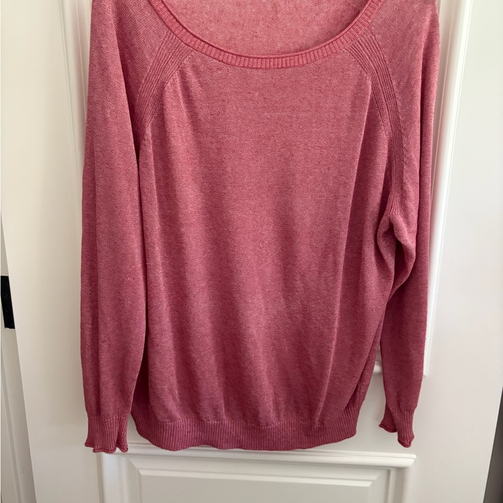 J. Crew Pink Crew Neck Sweater Lightweight Knit